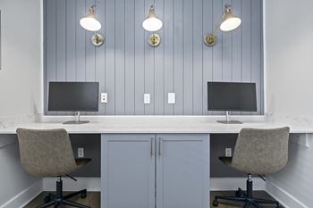Business center with new computers